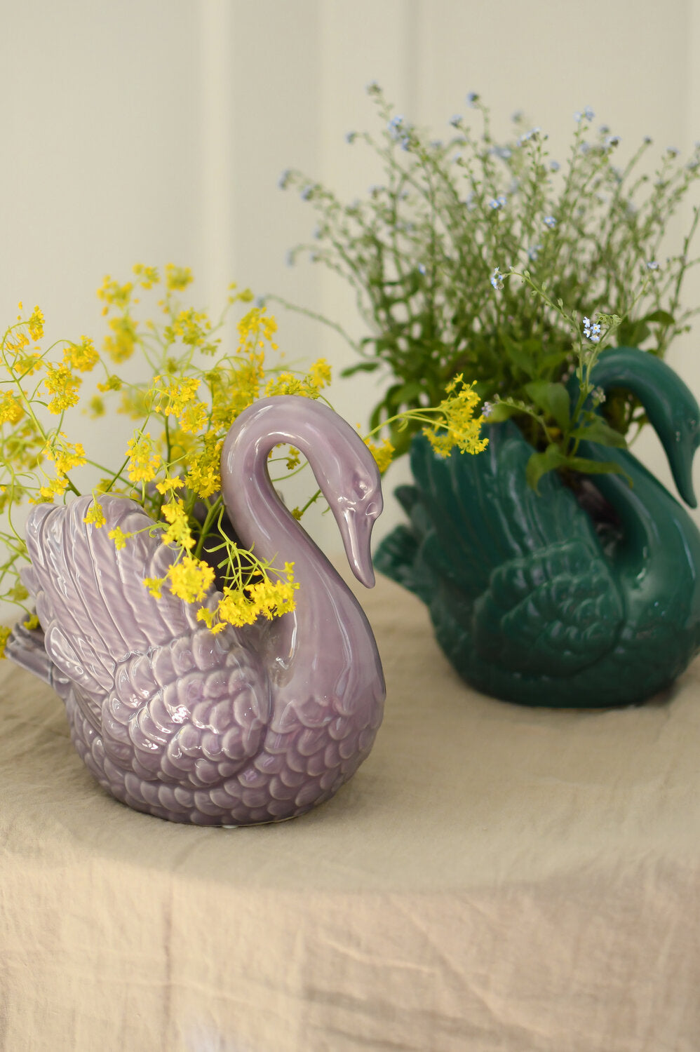 Svane urtepotteskjuler, mørkegrøn - H20,5 cm